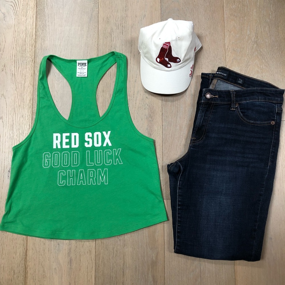 VS PINK • Boston Red Sox good luck charm tank top